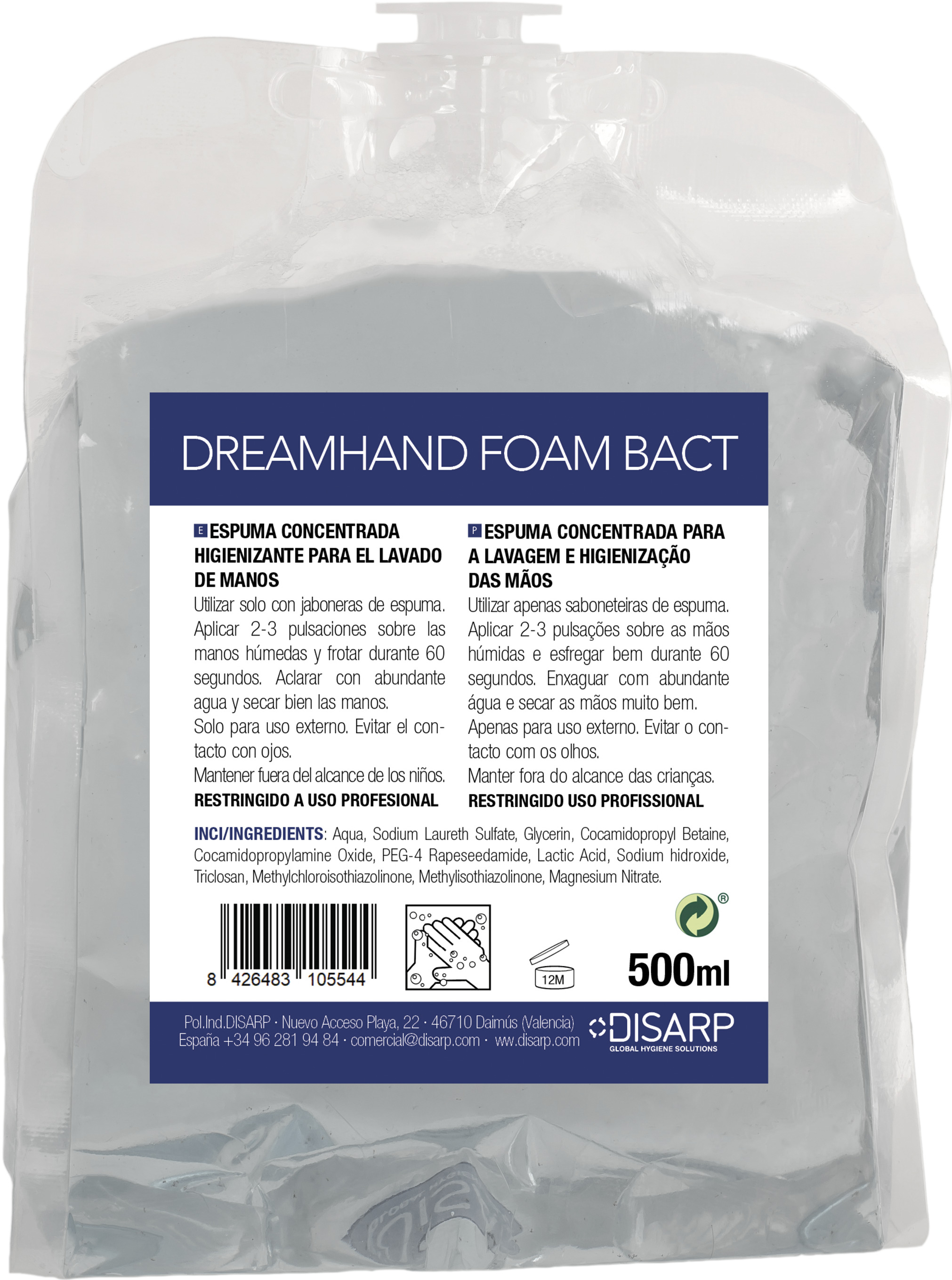 DREAMHAND FOAM BACT ECO-Z  CARGAS 12X500CC ESPUMA