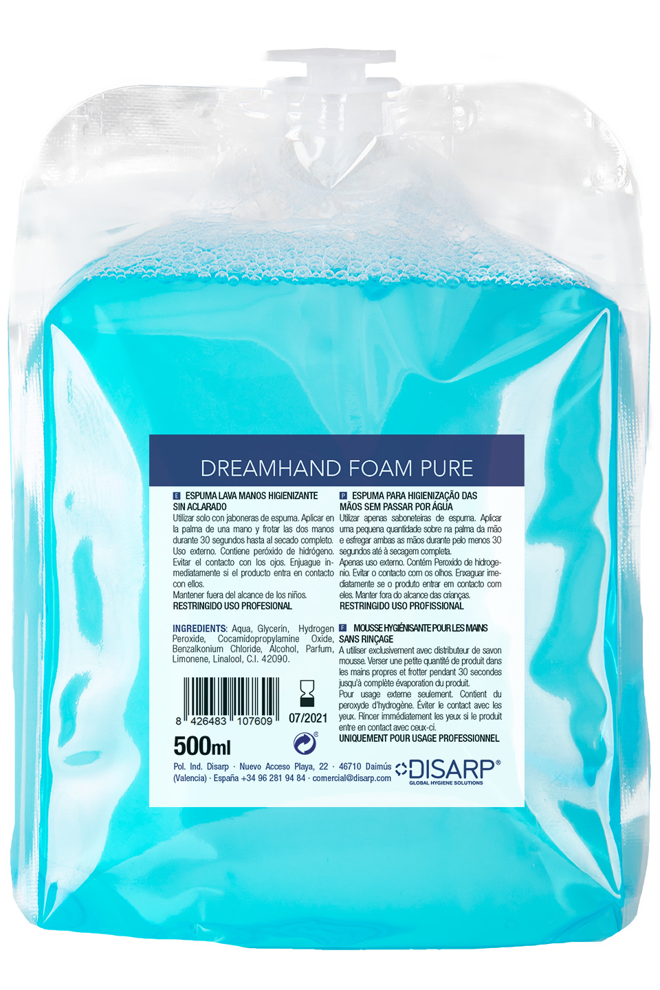 DREAMHAND FOAM PURE ECO-Z CARGAS 12X500CC SIN AGUA