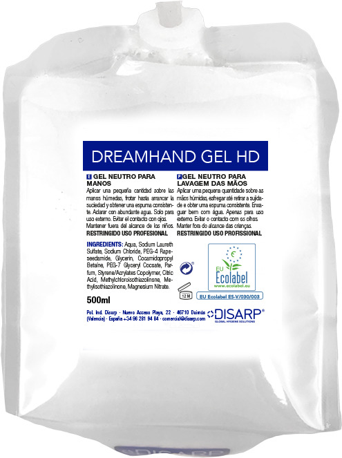 DREAMHAND GEL HD ECO-Z 12 X500CC NEUTRO PERF.MANOS