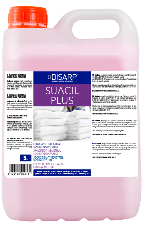 SUACIL PLUS 5L SUAVIZANTE INDUSTR. PERFUMADO ROSA