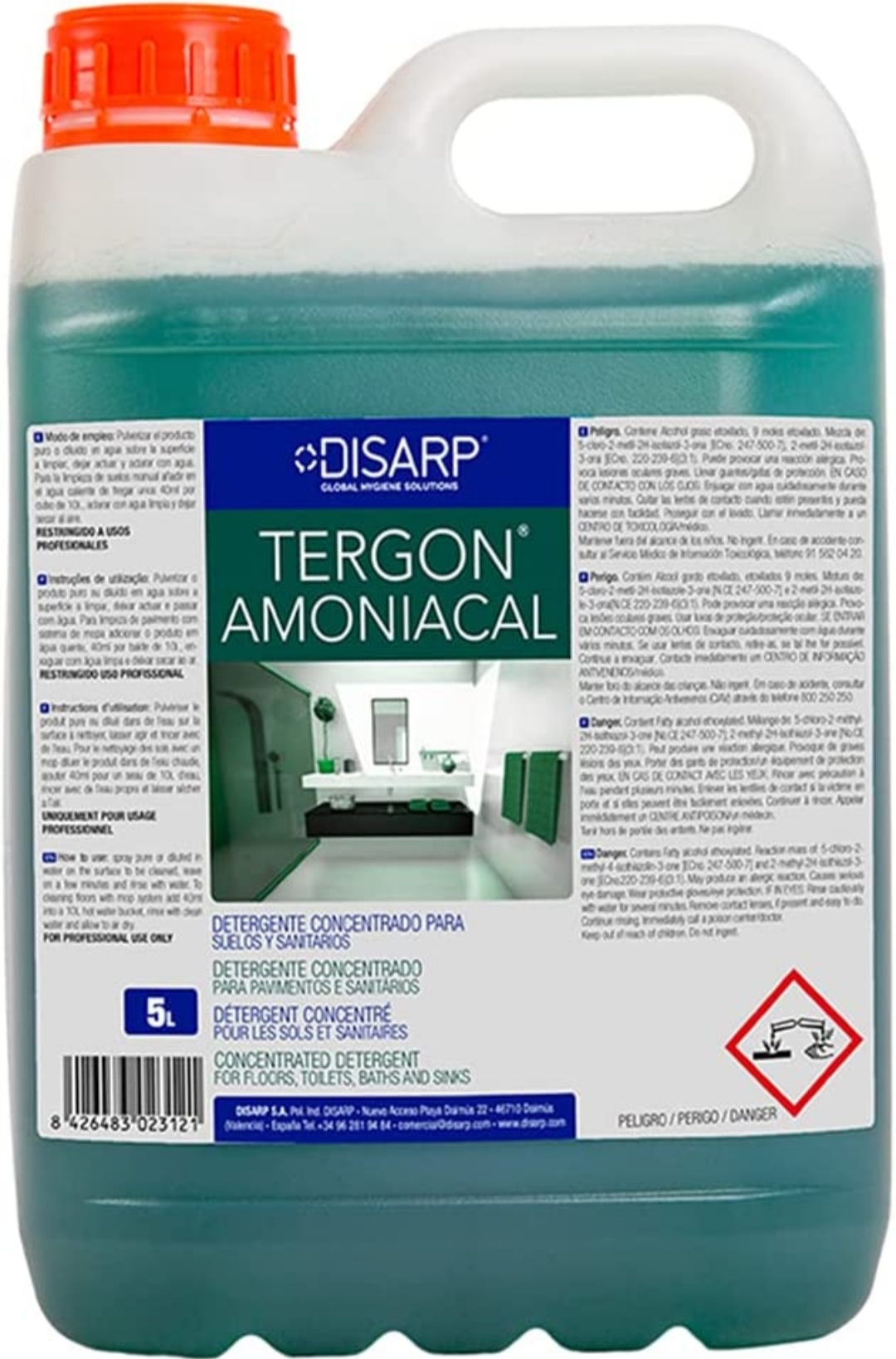 TERGON AMONIACAL 5L DETERG.CONCENT.SUELOS-SANITARI