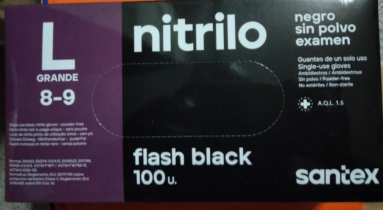 GUANTES NITRILO NEGRO P SIN POLVO T/PEQUEÑA 100UN