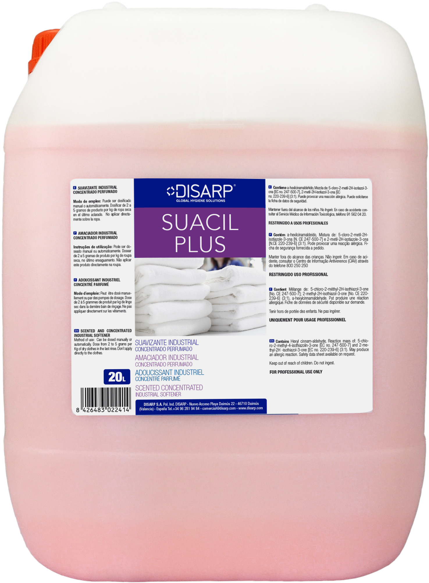 SUACIL PLUS 20L SUAVIZ.INDUST.CONCENTR.PERFUM.ROSA