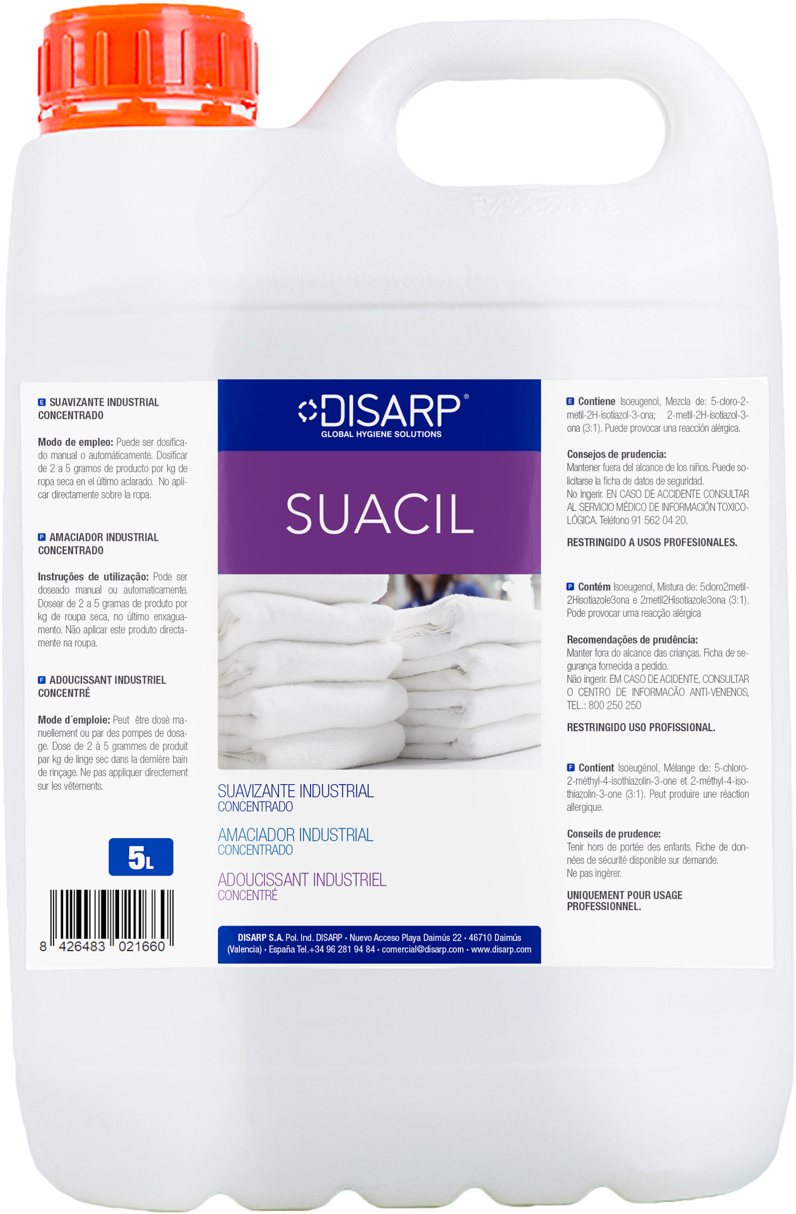 SUACIL 5L SUAVIZANTE INDUSTRIAL CONCENTRADO BLANCO