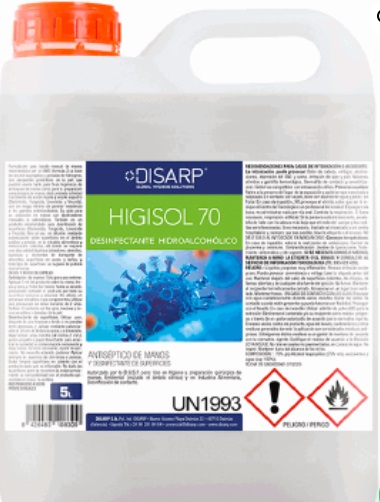 HIGISOL 70 5L DESINFECTANTE SUPERF.ANTISEPTI.MANOS