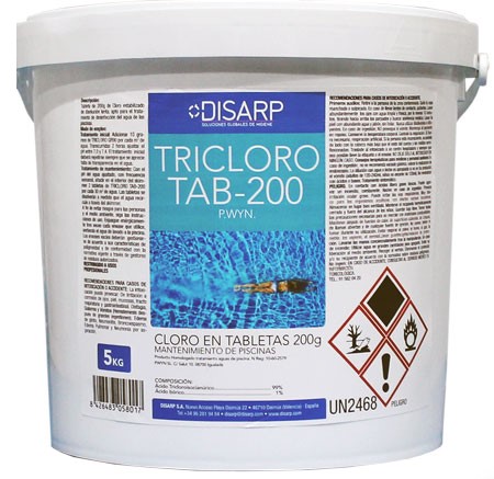 TRICLORO TAB-200 5KG TABLETAS DISOLUCION LENTA 90%